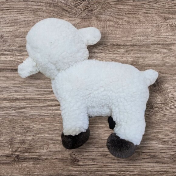 Vintage Russ Baa Baa Plush Lamb Sheep Clomping Rattle Toy 8" White & Brown Soft - Picture 4 of 9